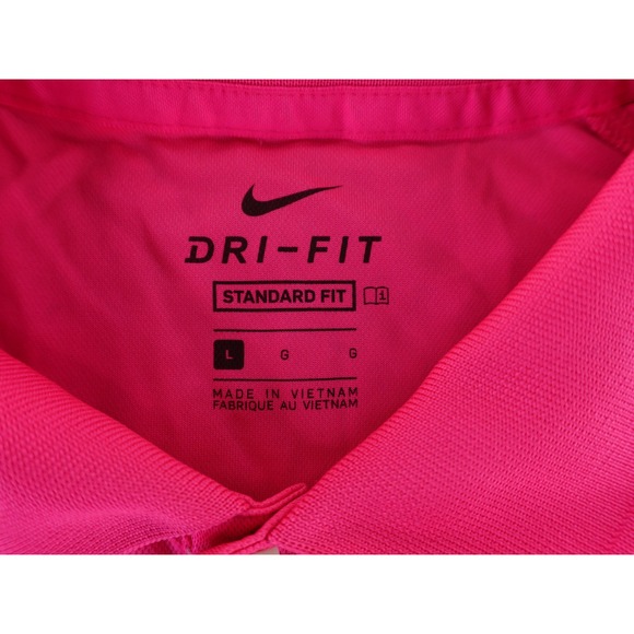 NIKE Dri-FIT Victory Micro Print‎ Golf Polo Men's Large HyperPink CU9841 - Picture 6 of 12